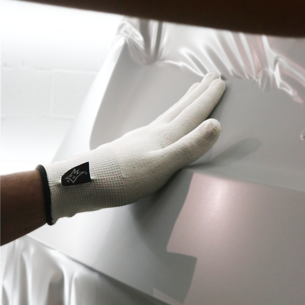 OFFWRAP Vinyl Wrap Glove being used in Tesla wrap install